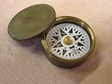 Small Victorian brass cased pocket compass circa 1870